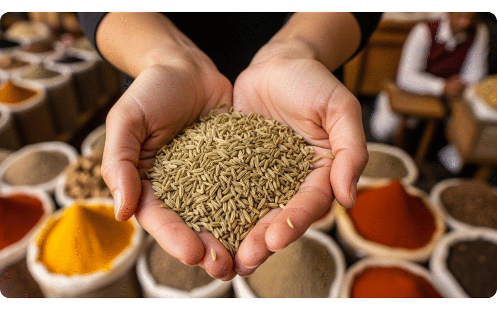 Sementes de erva-doce antes de serem usadas para um chá