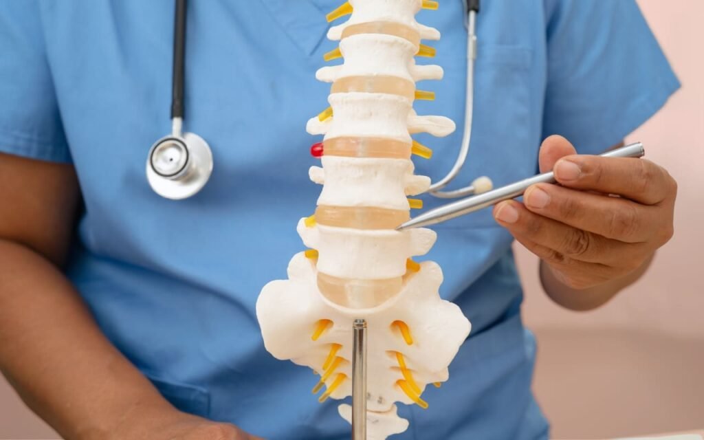 Demonstração de exercícios para fortalecimento da coluna lombar