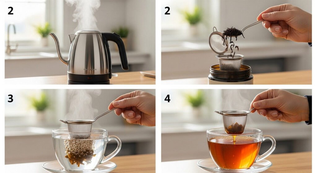 Como fazer chá correto: passos para escolher chá e controlar infusão.