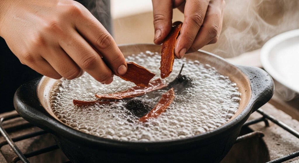 Receita prática e lista de cuidados ao preparar chá de mulungu.