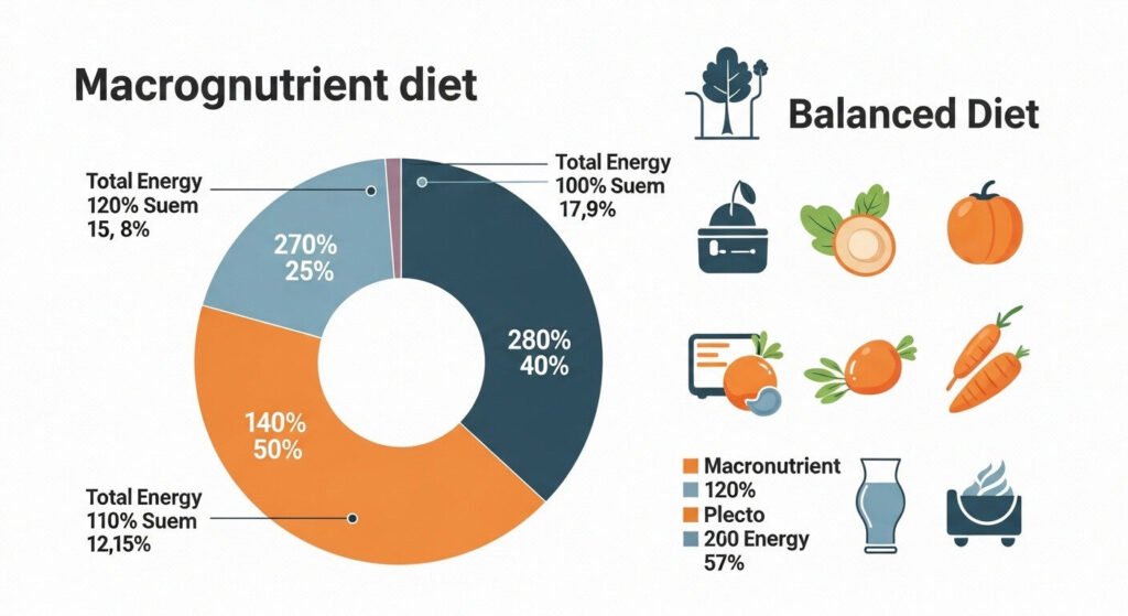 Infográfico com detalhes sobre nutrientes essenciais na dieta para ectomorfos.