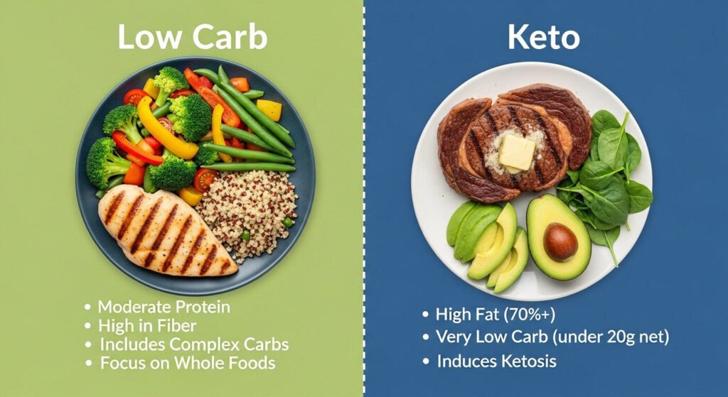 Plano de dieta para perda rápida de peso: diferenciais entre low carb e cetogênica.