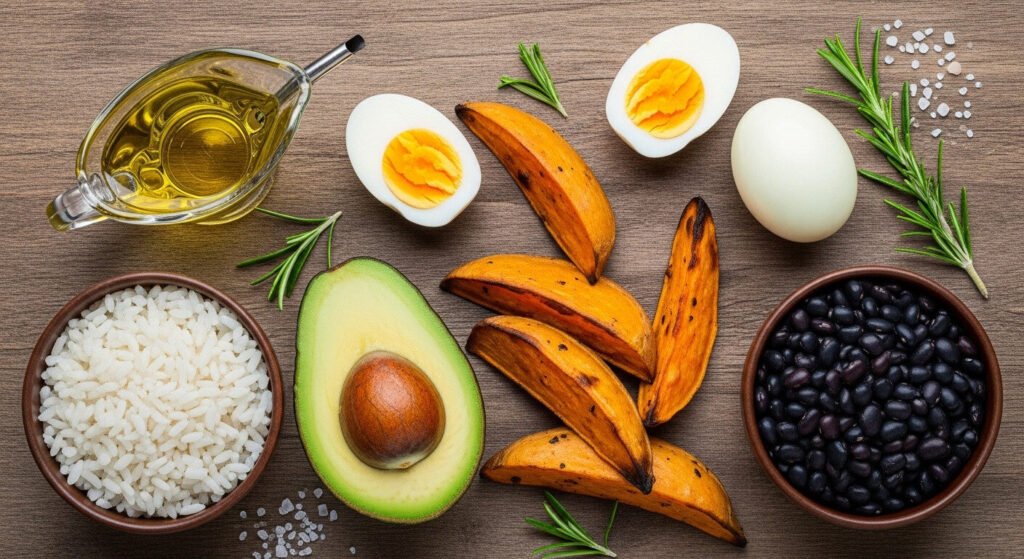 Dieta para engordar: top alimentos ricos em nutrientes para incluir, como abacate e castanhas.