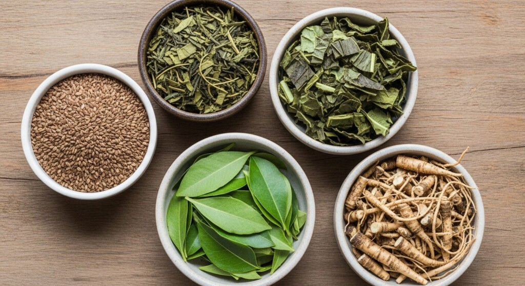 Lista dos cinco melhores chás para gordura no fígado, como cardo-mariano e chá verde.