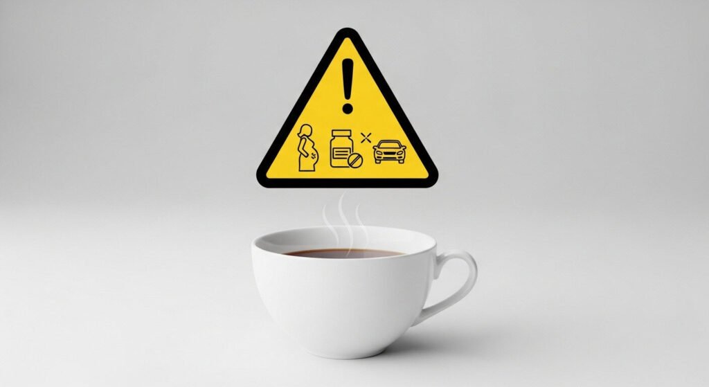 Alertas sobre contraindicações e cuidados ao consumir chás relaxantes.