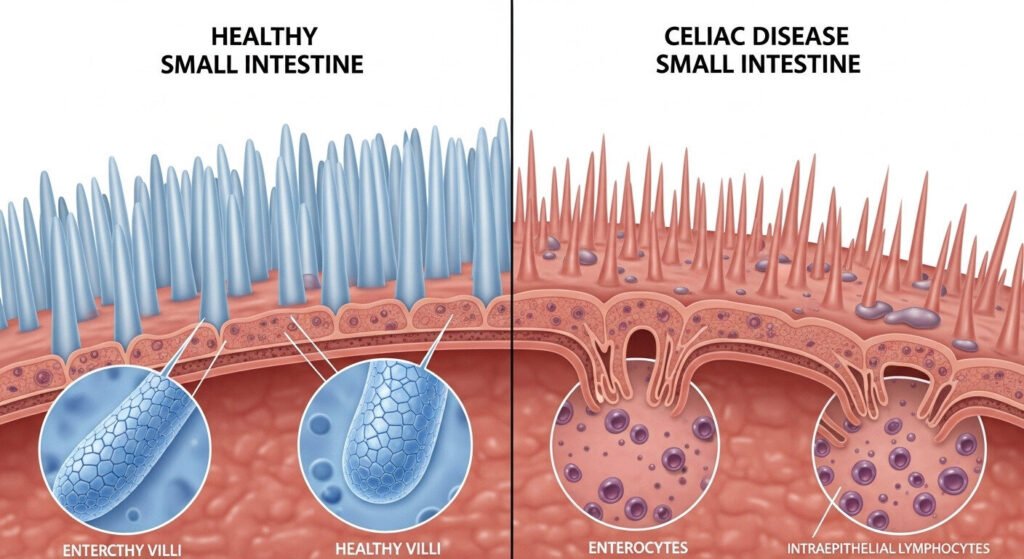Dieta sem glúten: representação da doença celíaca e seus impactos.