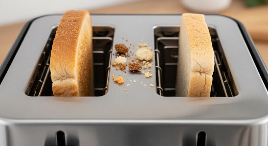 Cena de contaminação cruzada em uma cozinha, destacando os riscos para celíacos.