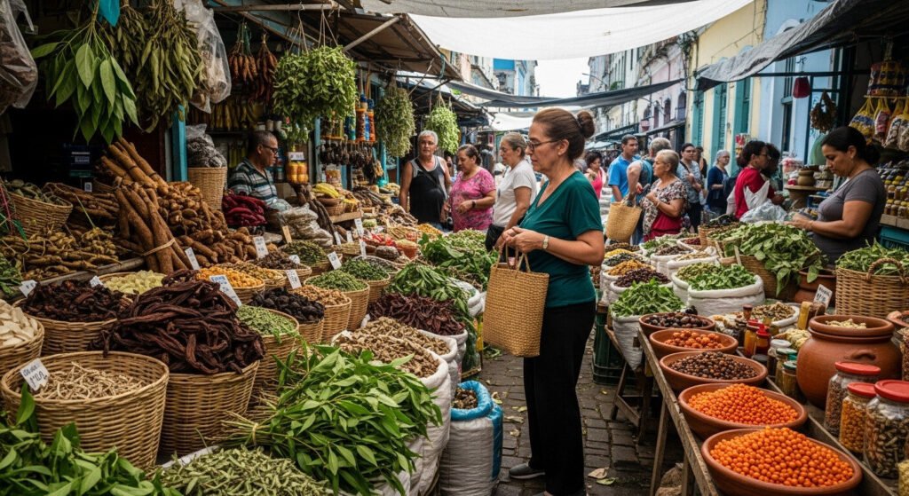 Especialista explicando o uso de chás para dor de estômago, como a espinheira-santa.