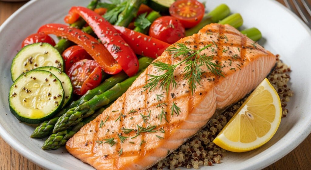 Plato nutritivo com ingredientes integrais indicado para dieta equilibrada.