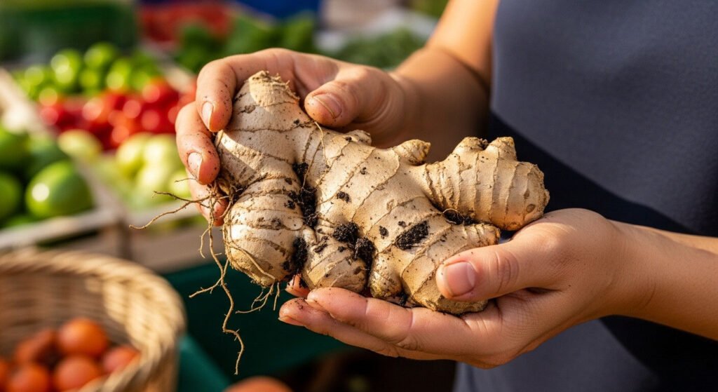 Chá de gengibre sendo preparado em um recipiente transparente, ressaltando seus benefícios para saúde.