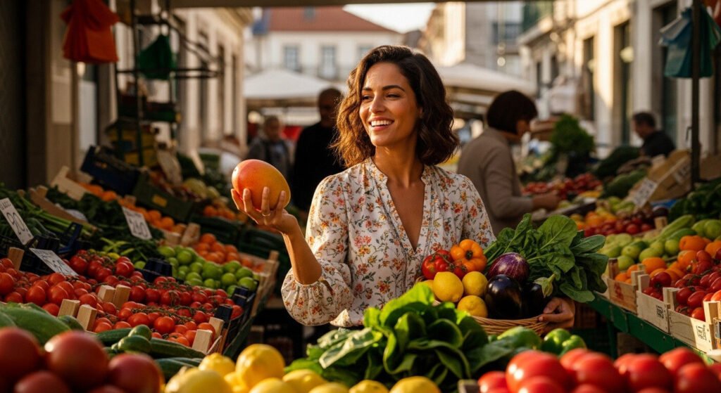 Dieta vegetariana: pratos coloridos com frutas e vegetais
