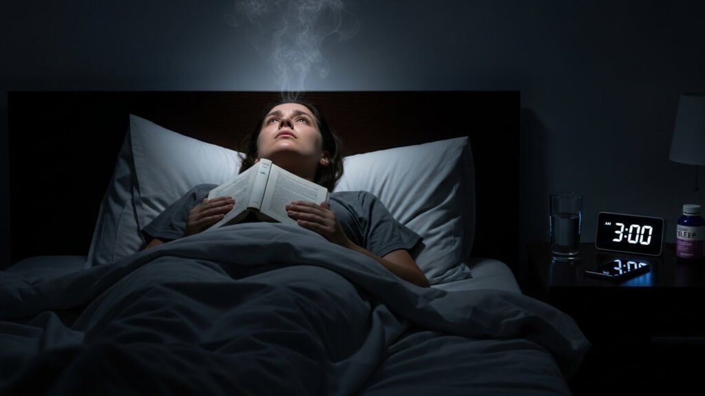 Ambiente de sono: quarto organizado com tons neutros e iluminação suave