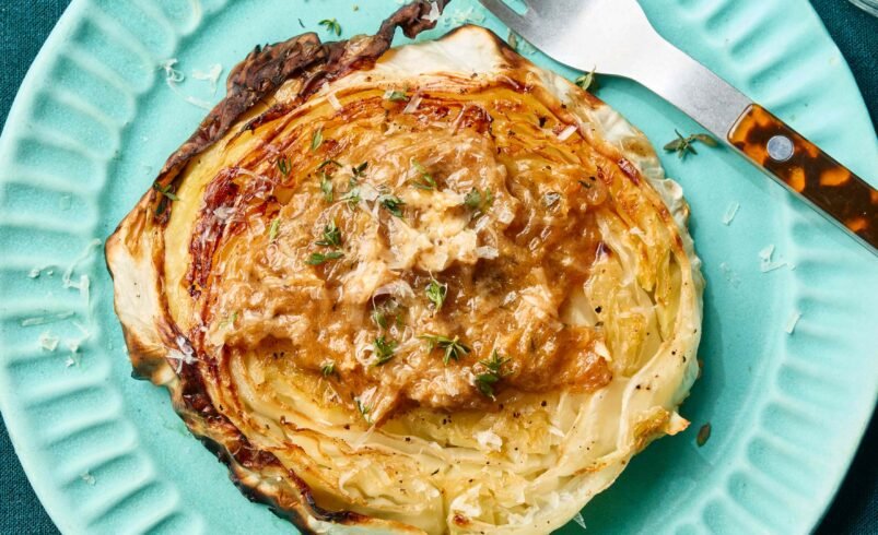 Bifes De Repolho Cebola Francesa