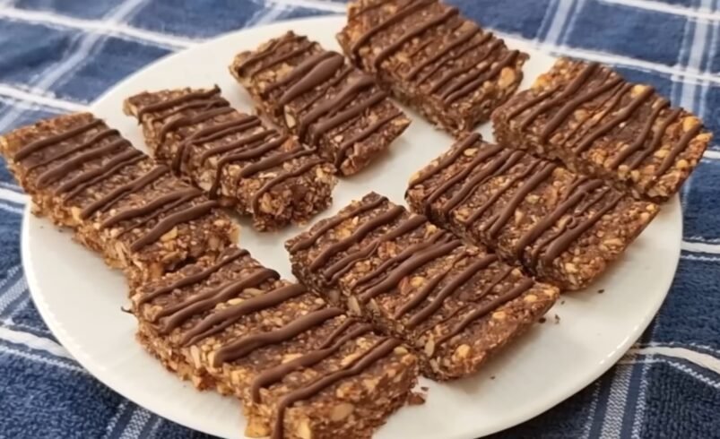 Só 3 ingredientes! Barrinha saudável – Sem açúcar, farinha e ovo (e sem forno!)